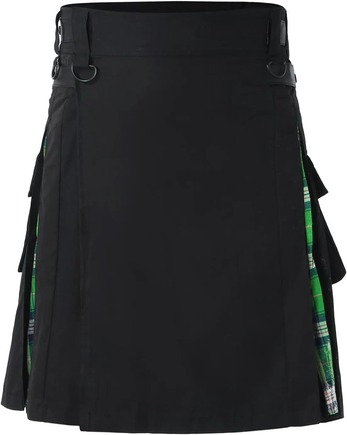 Mens Kilts Shorts Scottish Utility Pleated Plaid Skirts Modern Jeans Tartan Hybrid Kilt Vintage Gothic Kendo Costume