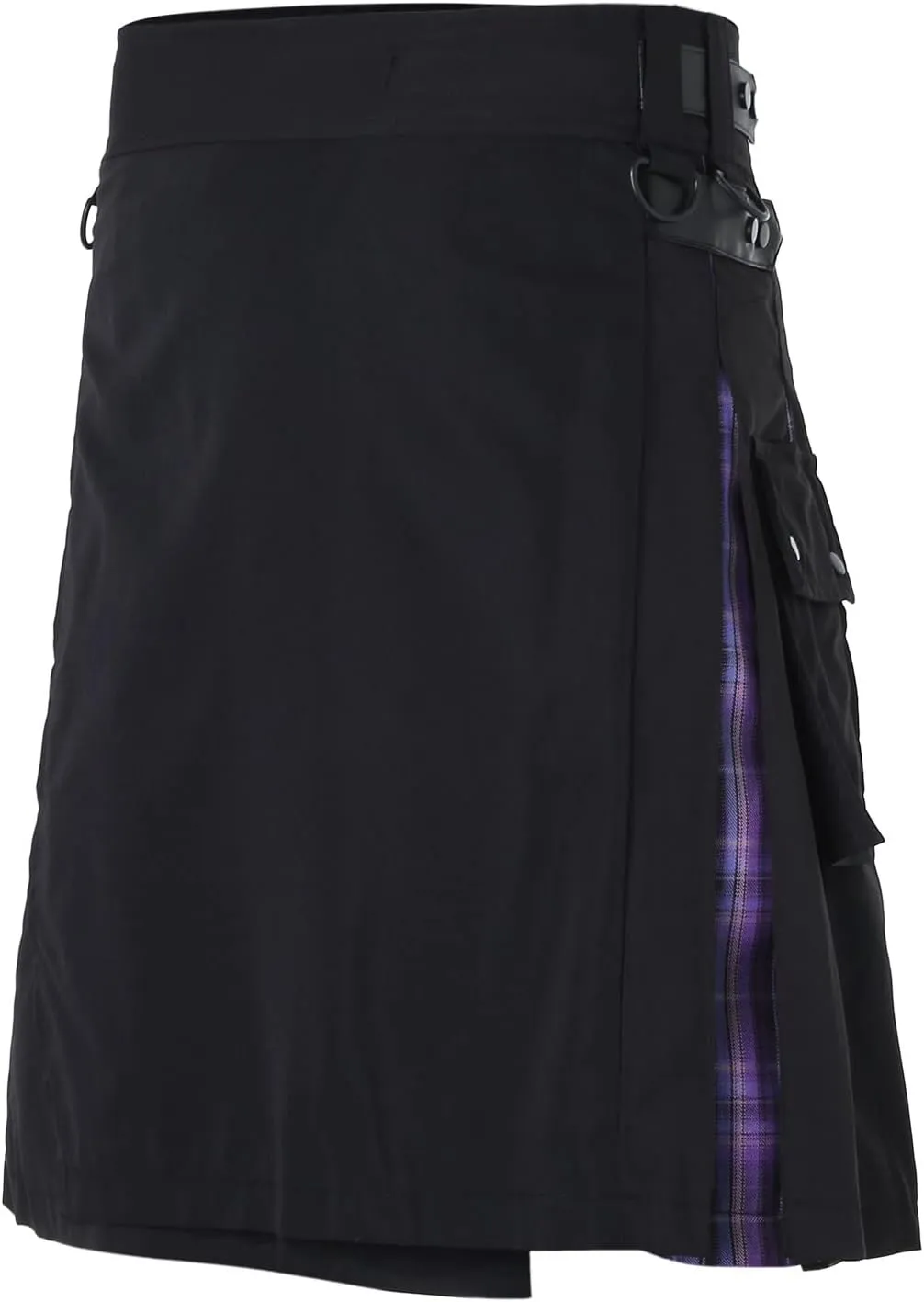 Mens Kilts Shorts Scottish Utility Pleated Plaid Skirts Modern Jeans Tartan Hybrid Kilt Vintage Gothic Kendo Costume