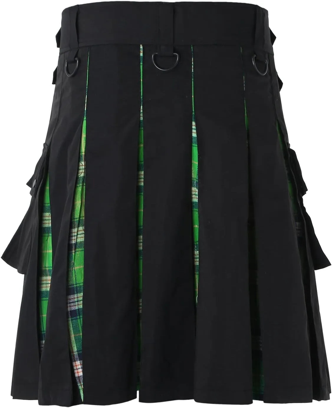 Mens Kilts Shorts Scottish Utility Pleated Plaid Skirts Modern Jeans Tartan Hybrid Kilt Vintage Gothic Kendo Costume