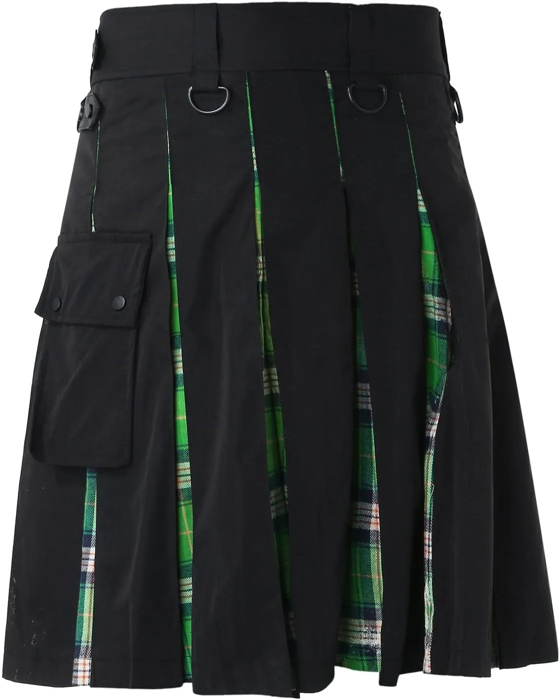Mens Kilts Shorts Scottish Utility Pleated Plaid Skirts Modern Jeans Tartan Hybrid Kilt Vintage Gothic Kendo Costume