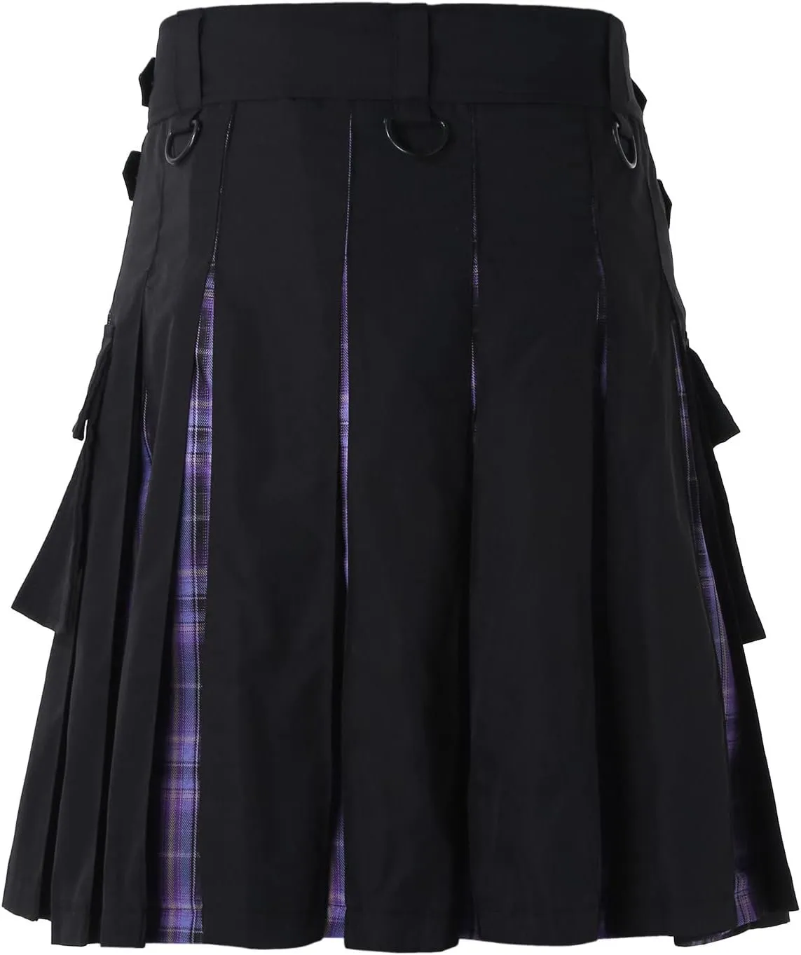 Mens Kilts Shorts Scottish Utility Pleated Plaid Skirts Modern Jeans Tartan Hybrid Kilt Vintage Gothic Kendo Costume