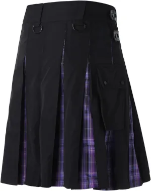 Mens Kilts Shorts Scottish Utility Pleated Plaid Skirts Modern Jeans Tartan Hybrid Kilt Vintage Gothic Kendo Costume