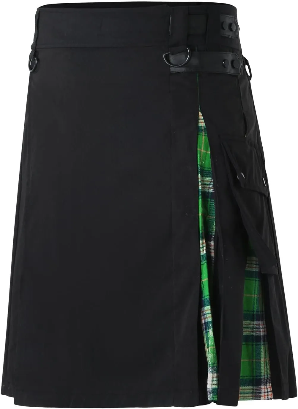 Mens Kilts Shorts Scottish Utility Pleated Plaid Skirts Modern Jeans Tartan Hybrid Kilt Vintage Gothic Kendo Costume
