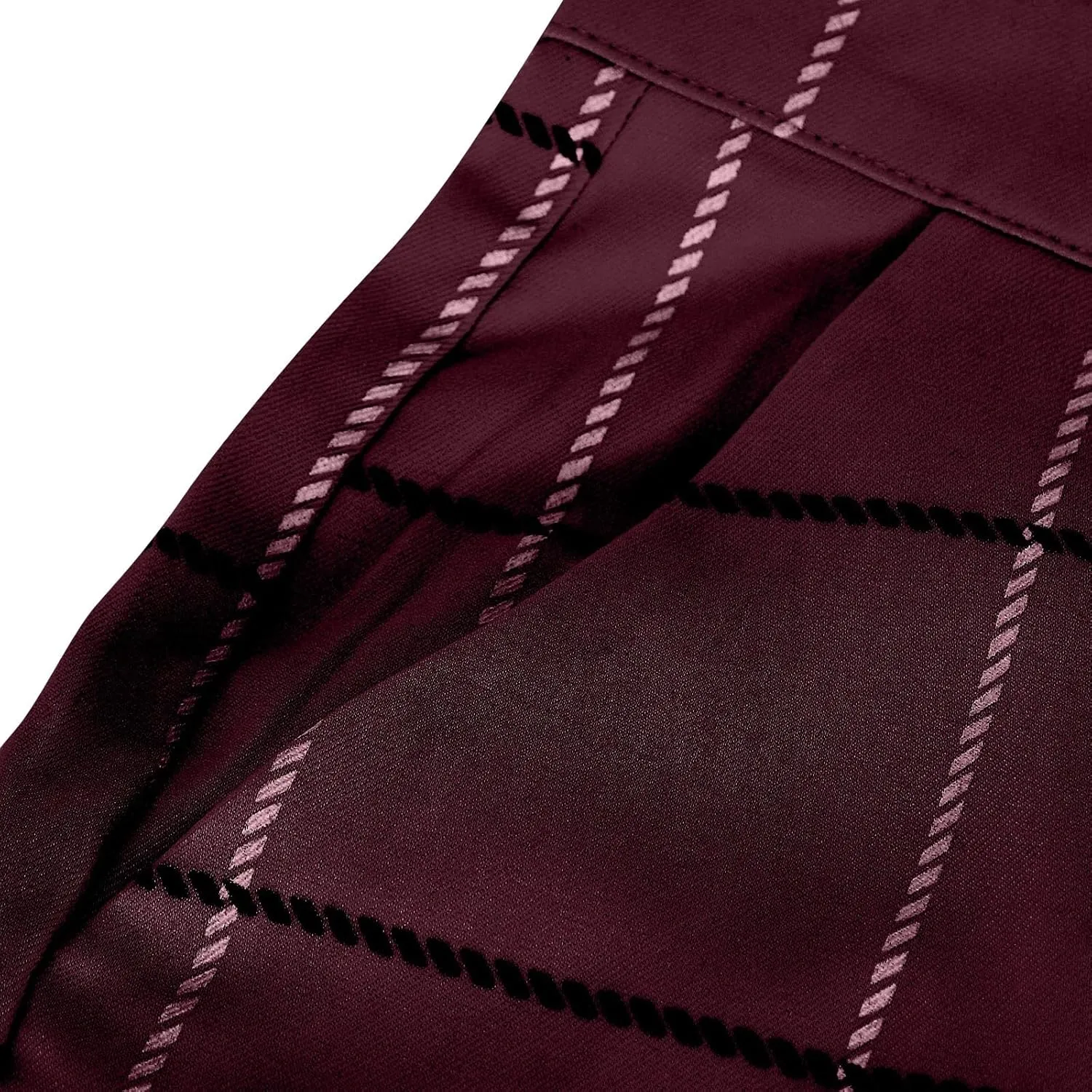 Mens Plaid Dress Pants Fashion Stretch Chino Pants Men Slim Fit Skinny Long Pants Casual Business Golf Pants