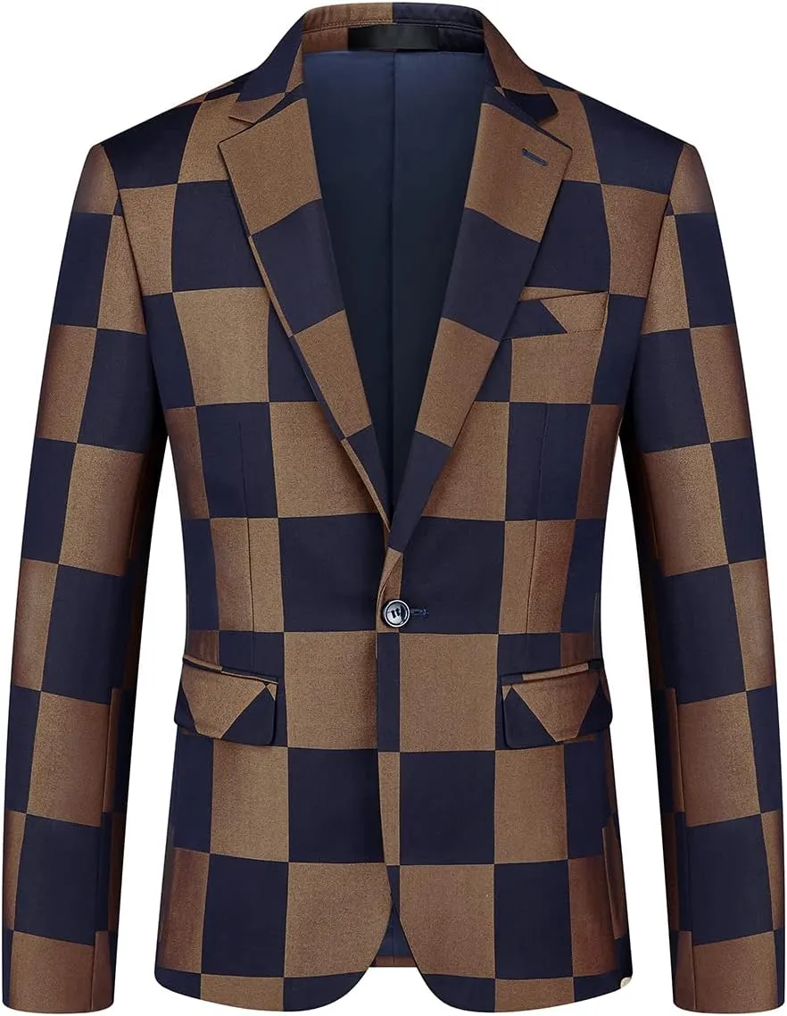 Mens Plaid Suit Slim Fit 3 Pieces Casual Checked Vintage Tuxedo Suit for Men for Wedding Business Party Blazer Pants & Vest