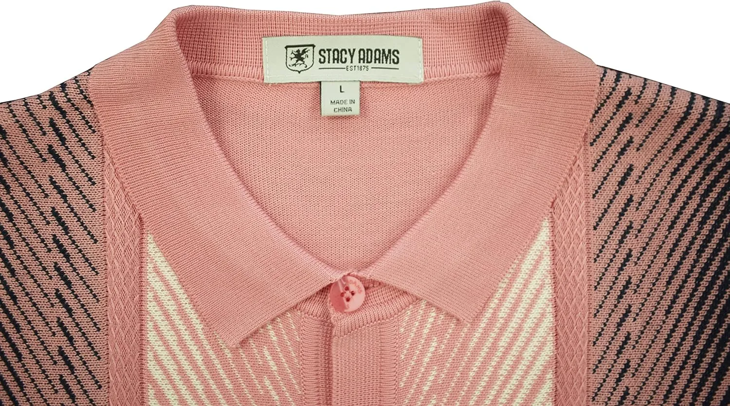 Mens Short Sleeve Knit Sports Shirt - Modern Polo Vintage Classics: Mlange Panel