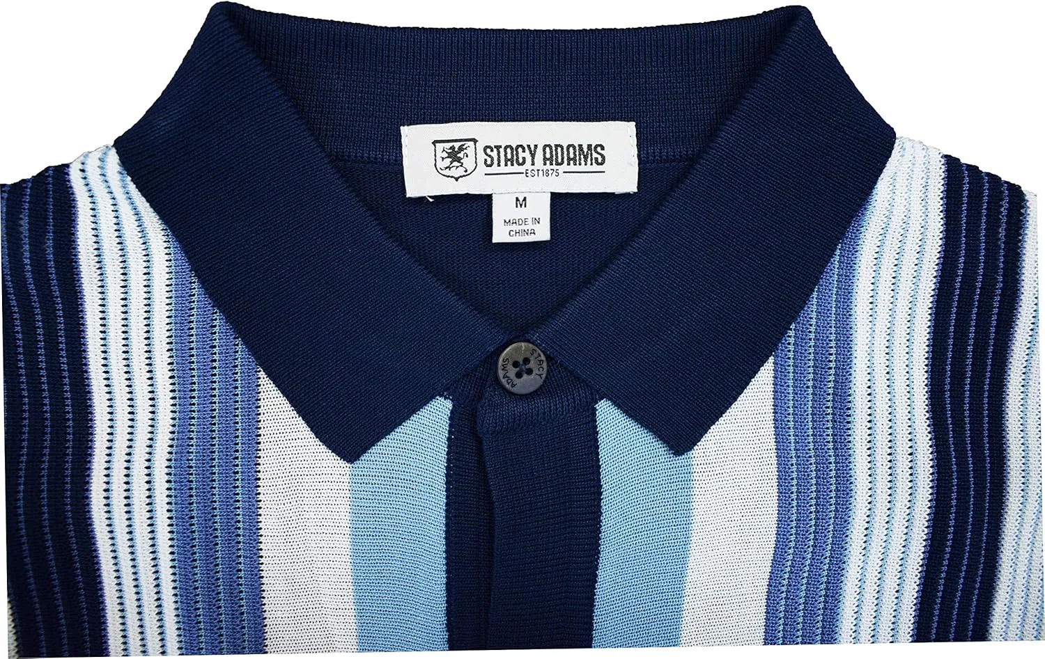 Mens Short Sleeve Knit Sports Shirt - Modern Polo Vintage Classics: Multi Stripes