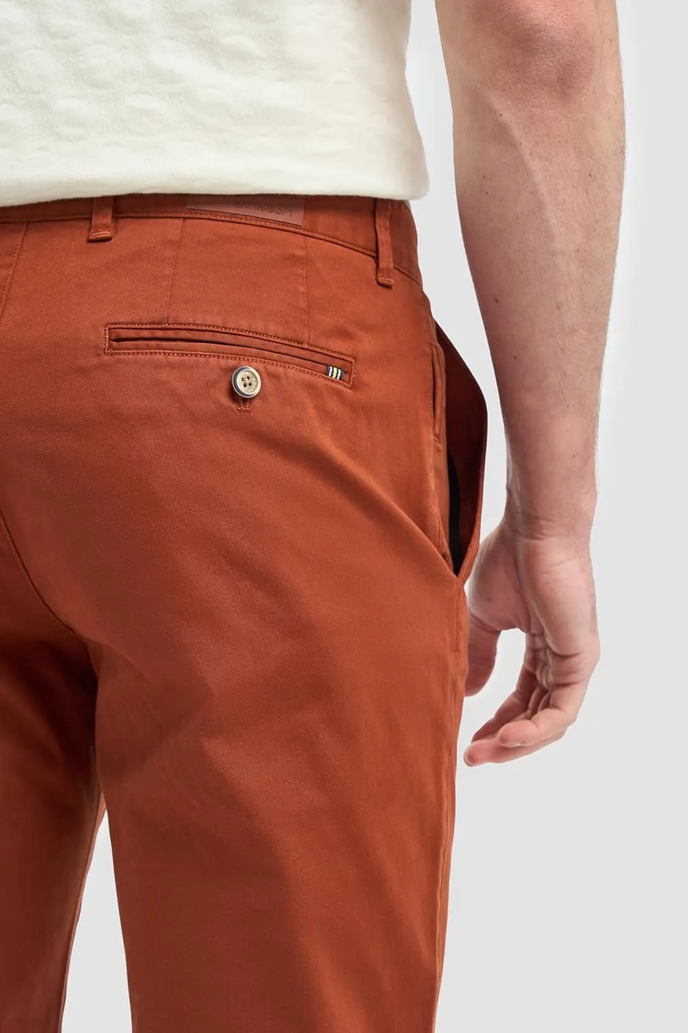 Men's Slim-Fit Cotton Chino Pants- Flat-Front Smart Casual Office Pants