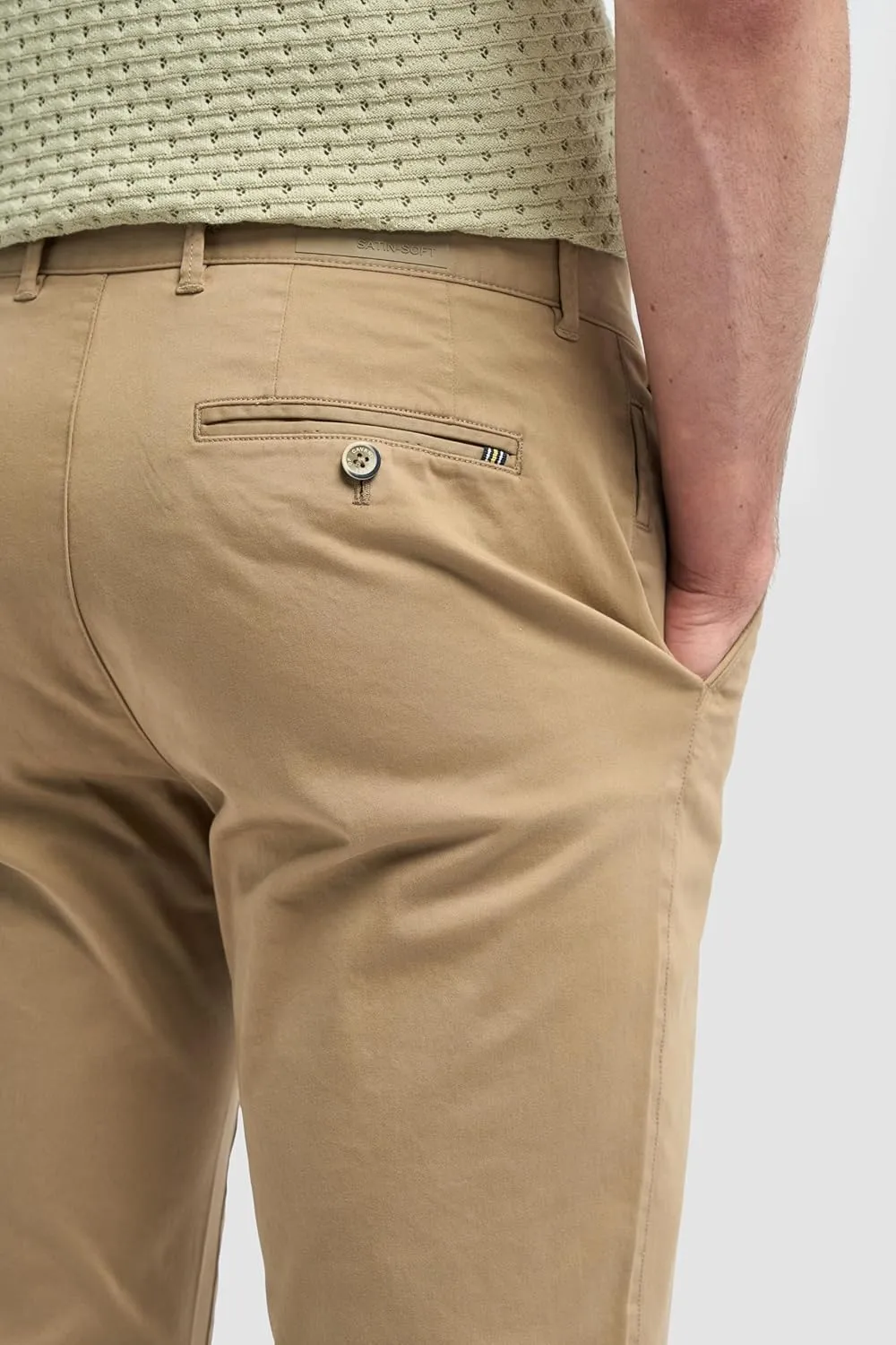 Men's Slim-Fit Cotton Chino Pants- Flat-Front Smart Casual Office Pants