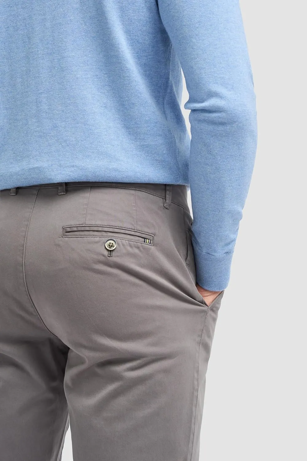 Men's Slim-Fit Cotton Chino Pants- Flat-Front Smart Casual Office Pants