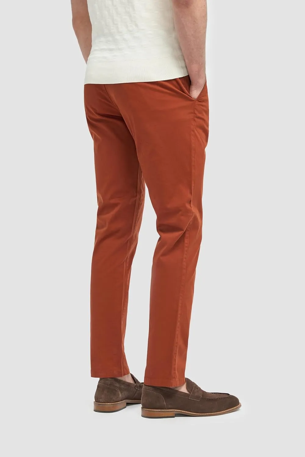 Men's Slim-Fit Cotton Chino Pants- Flat-Front Smart Casual Office Pants