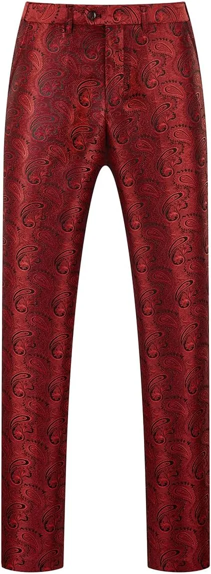 Mens Suits 3 Piece Slim Fit Tuxedo for Men Paisley Suit Prom Tux Shawl Lapel One Button Blazer Vest Pants Set