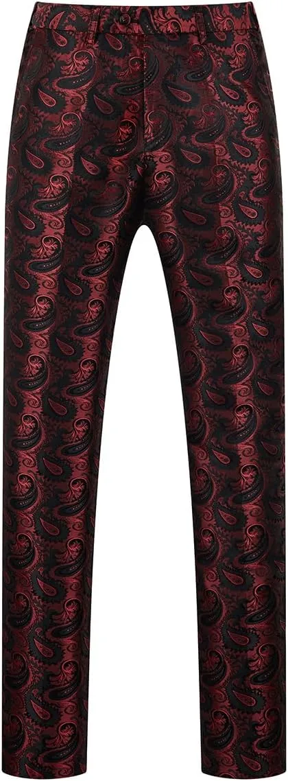 Mens Suits 3 Piece Slim Fit Tuxedo for Men Paisley Suit Prom Tux Shawl Lapel One Button Blazer Vest Pants Set