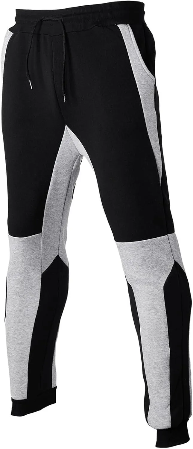 Mens Sweatpants Pockets Tapered Track Athletic Slim Fit Pants for Running, Exercise, Workout, Joggering, Travel
