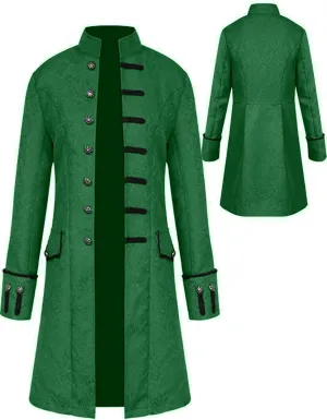 Mens Vintage Tailcoat Jacket Goth Long Steampunk Formal Gothic Victorian Frock Coat Costume for Halloween
