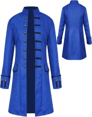 Mens Vintage Tailcoat Jacket Goth Long Steampunk Formal Gothic Victorian Frock Coat Costume for Halloween