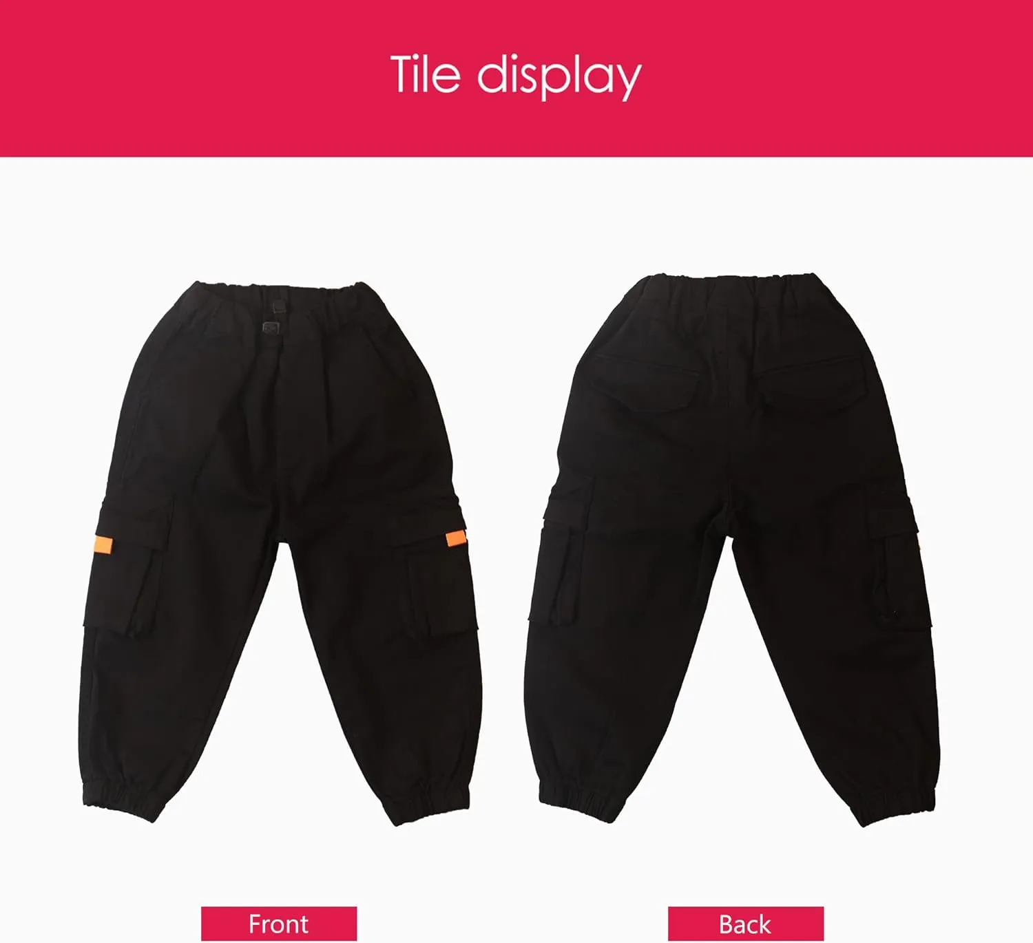 MINI PANDA Toddler Pants, Black Pants Toddler Boys or Girls, Little Boy Pants 2-Pieces