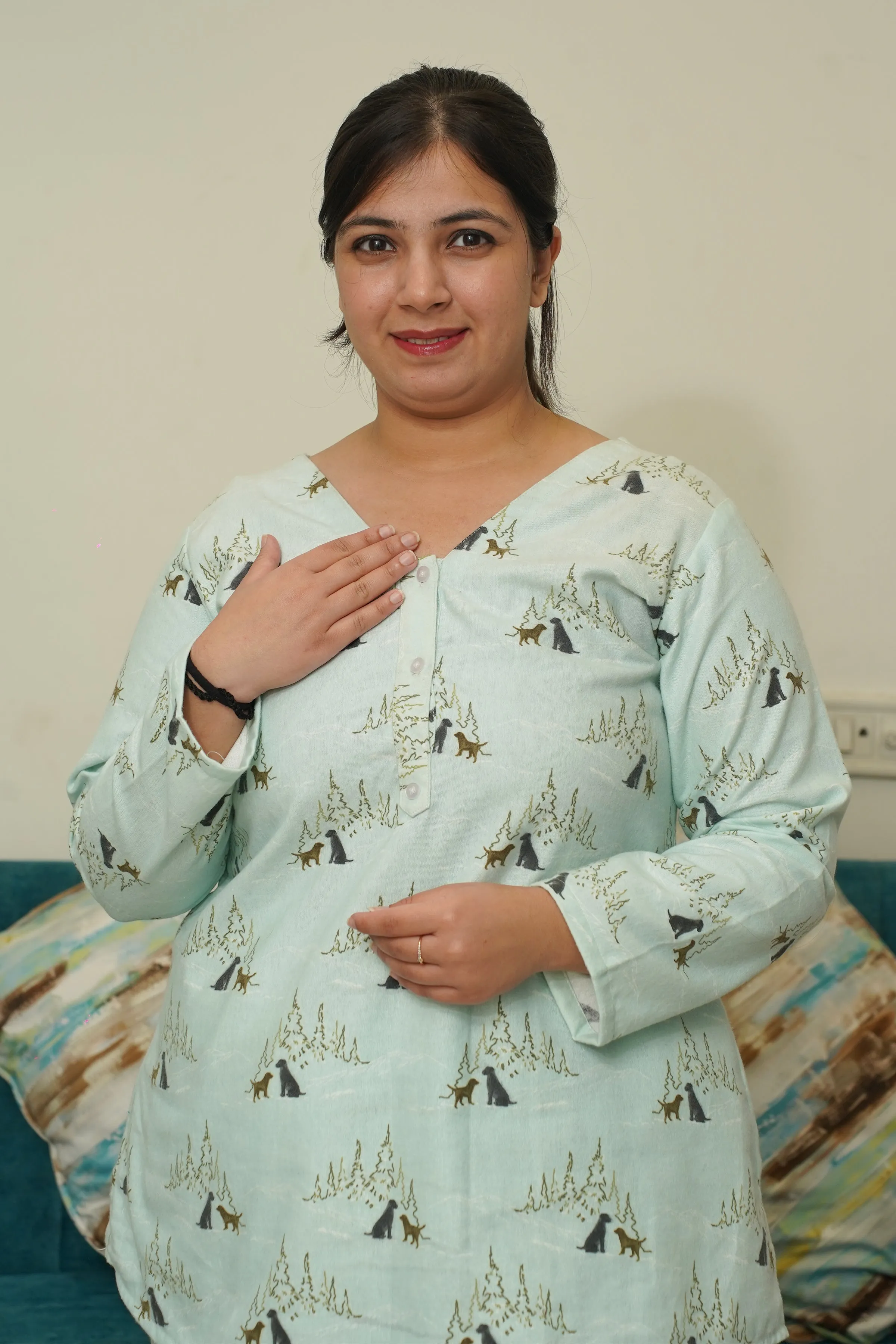 Minty Paws Woollen Night Suit