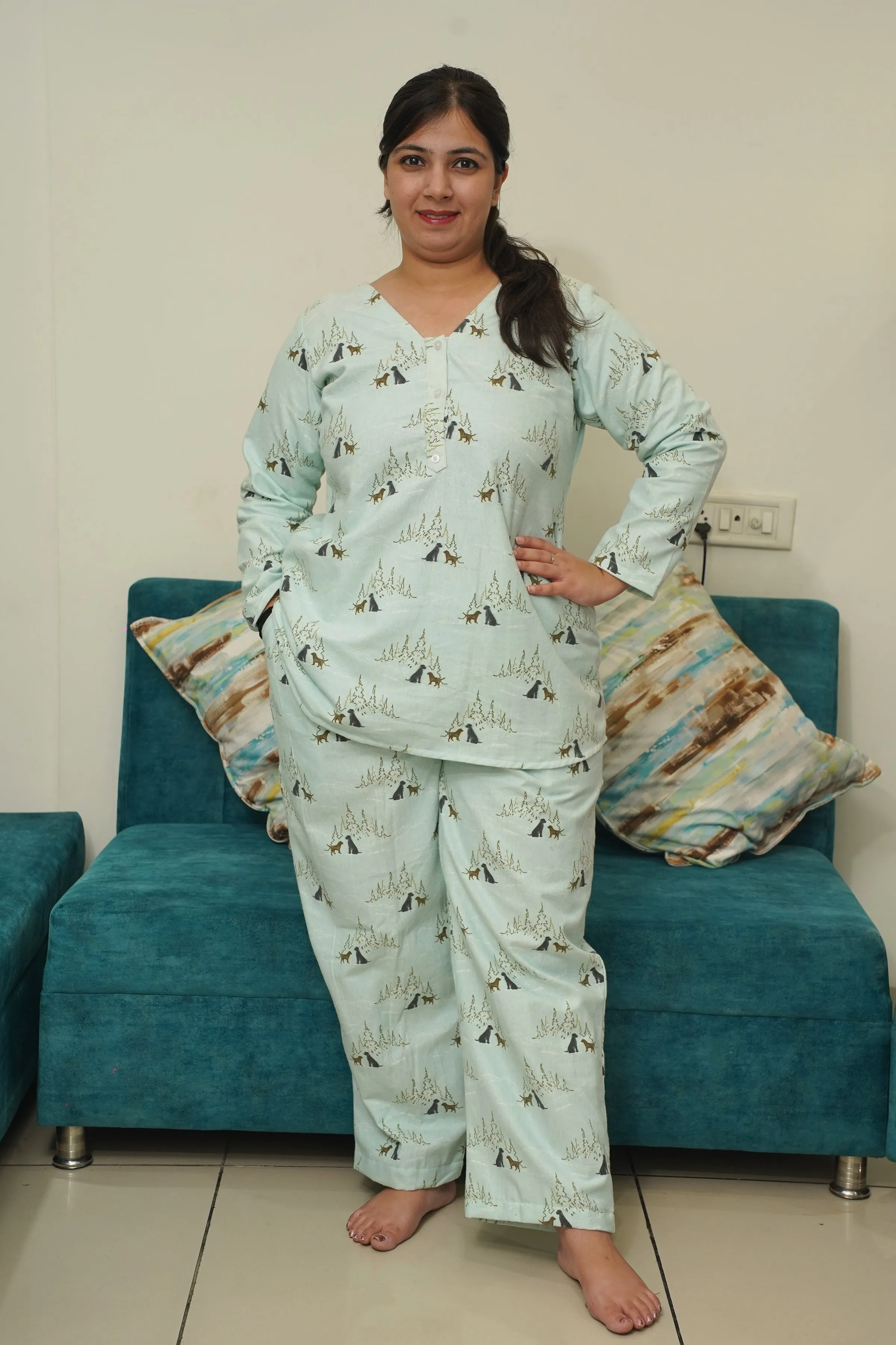 Minty Paws Woollen Night Suit