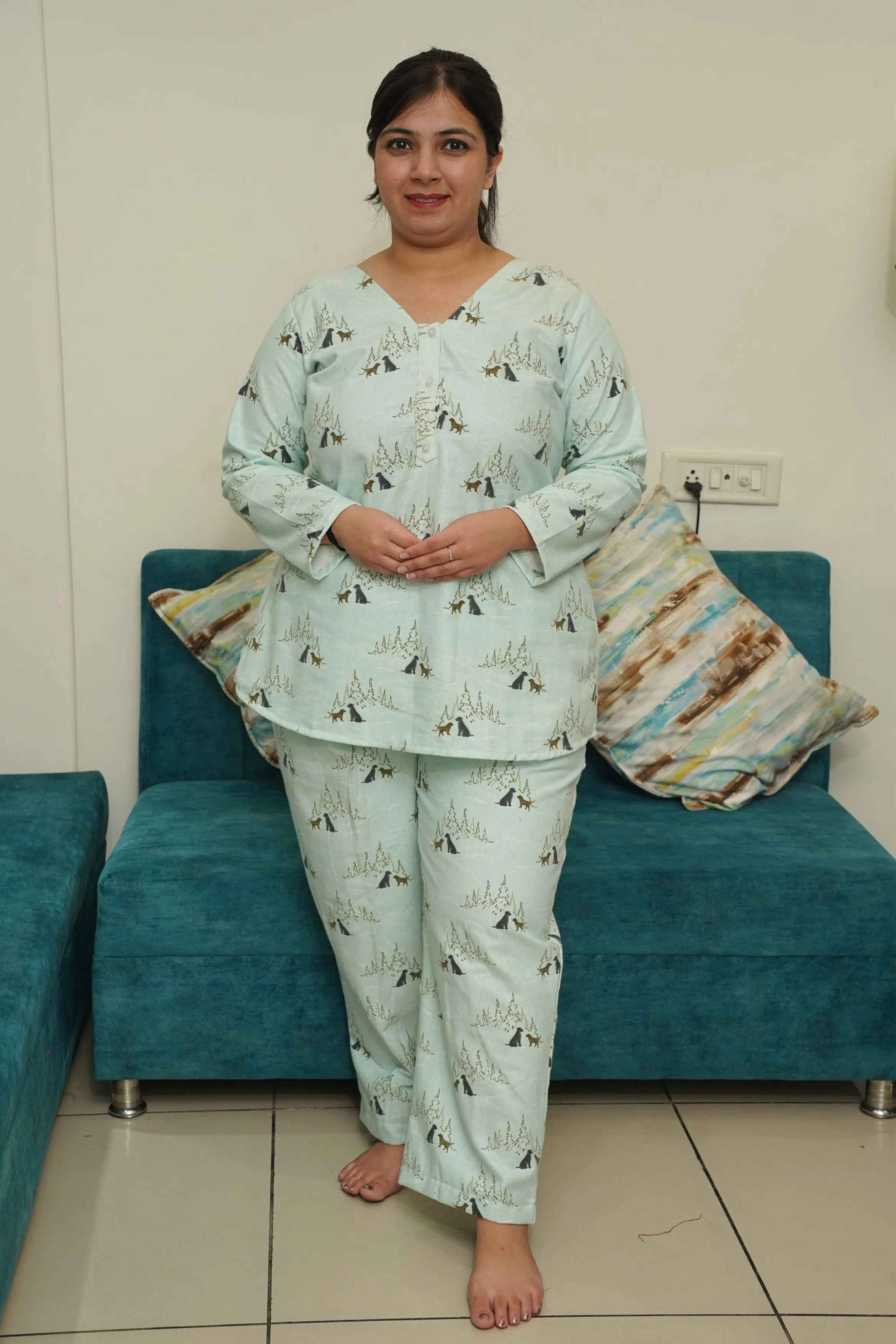 Minty Paws Woollen Night Suit