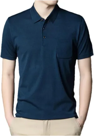 Mnjyihy Men Summer Fashion Cotton Polo Shirt Solid Short Sleeve Casual Quick Dry Performance Tactical Shirts