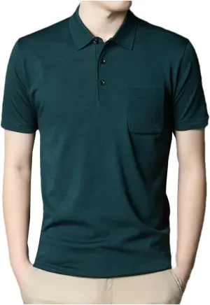 Mnjyihy Men Summer Fashion Cotton Polo Shirt Solid Short Sleeve Casual Quick Dry Performance Tactical Shirts