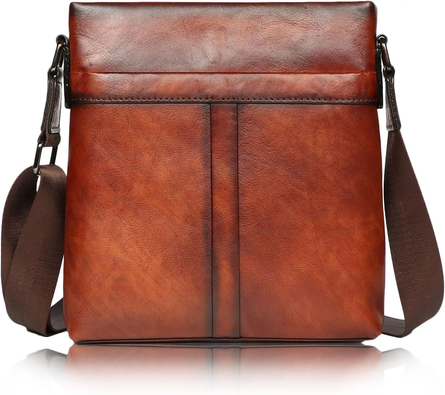 Modern Top Leather Shoulder Bag for Men Crossbody Bag Formal Business Small Fashion Messenger Bag for 10.9" Tablet