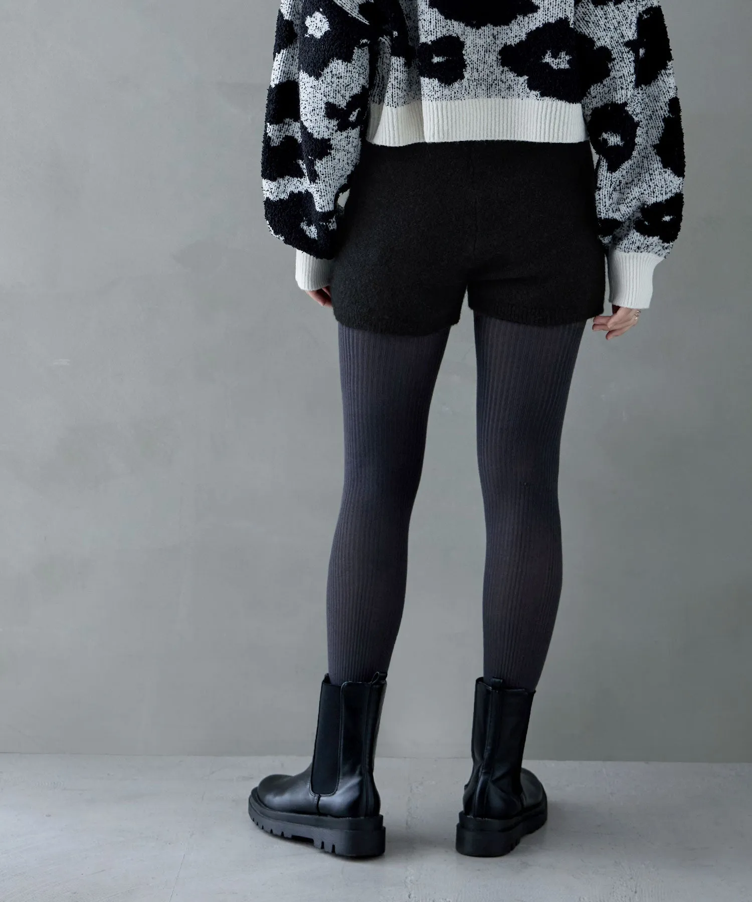 Mohair touch knit shorts