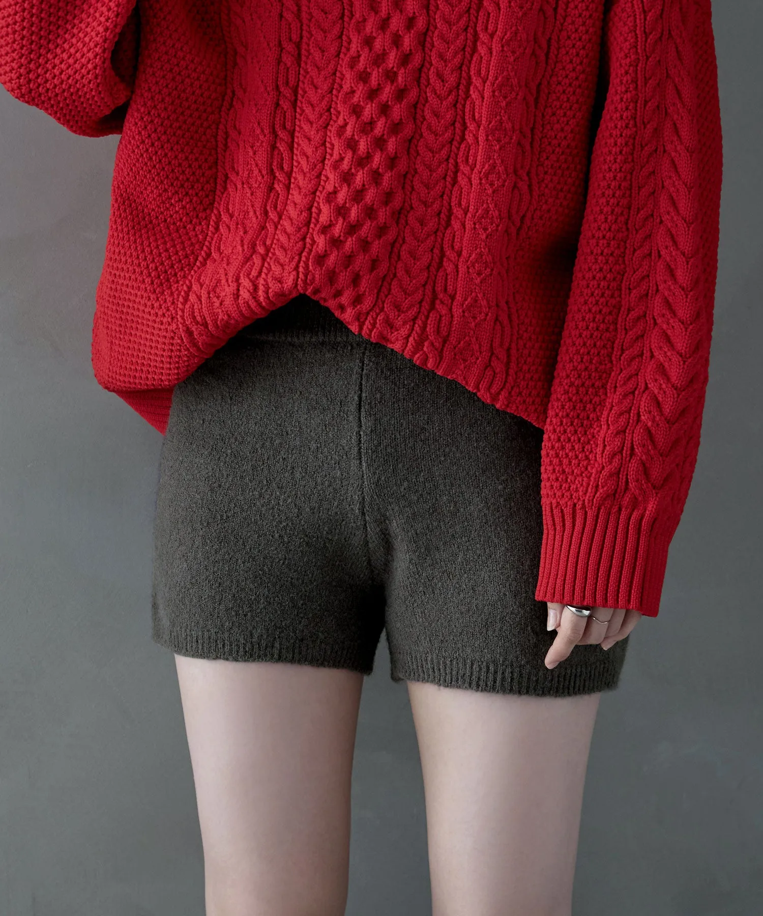 Mohair touch knit shorts