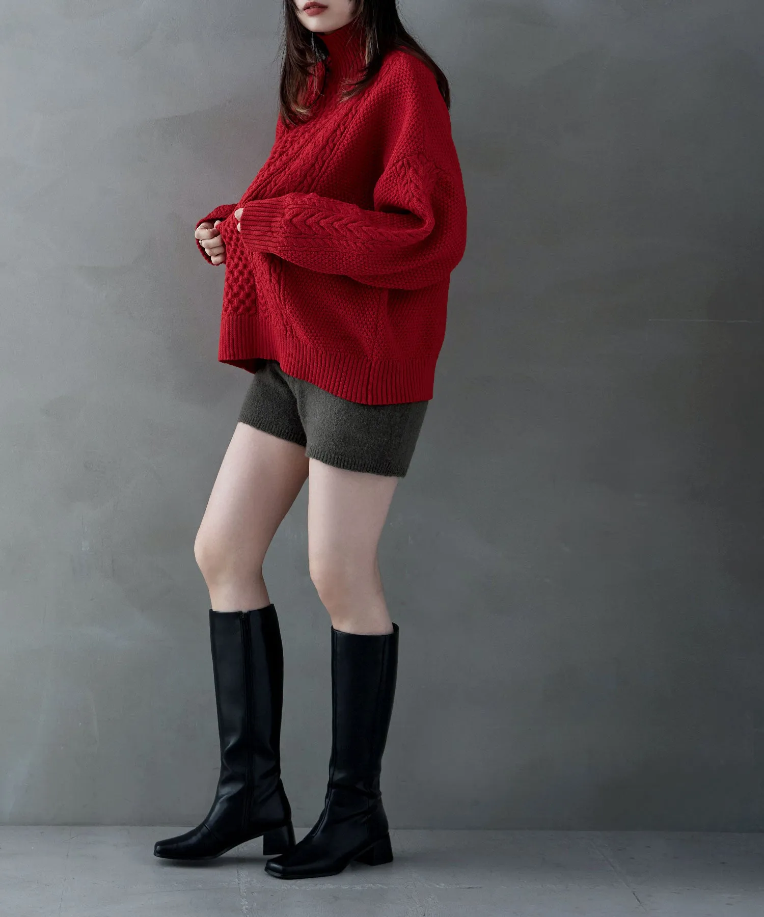 Mohair touch knit shorts