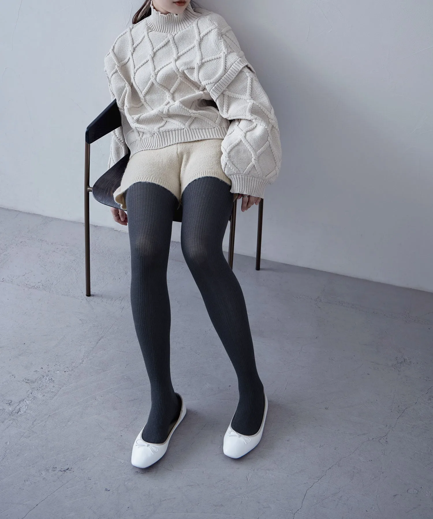 Mohair touch knit shorts