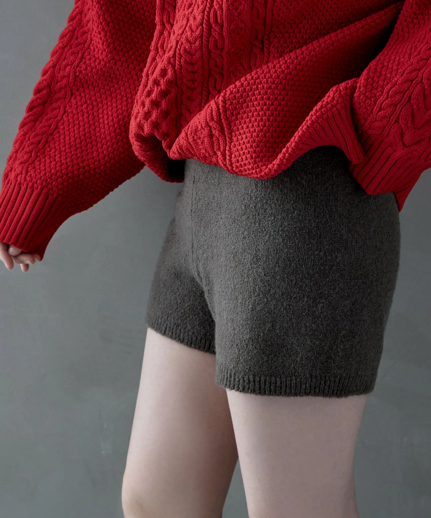 Mohair touch knit shorts
