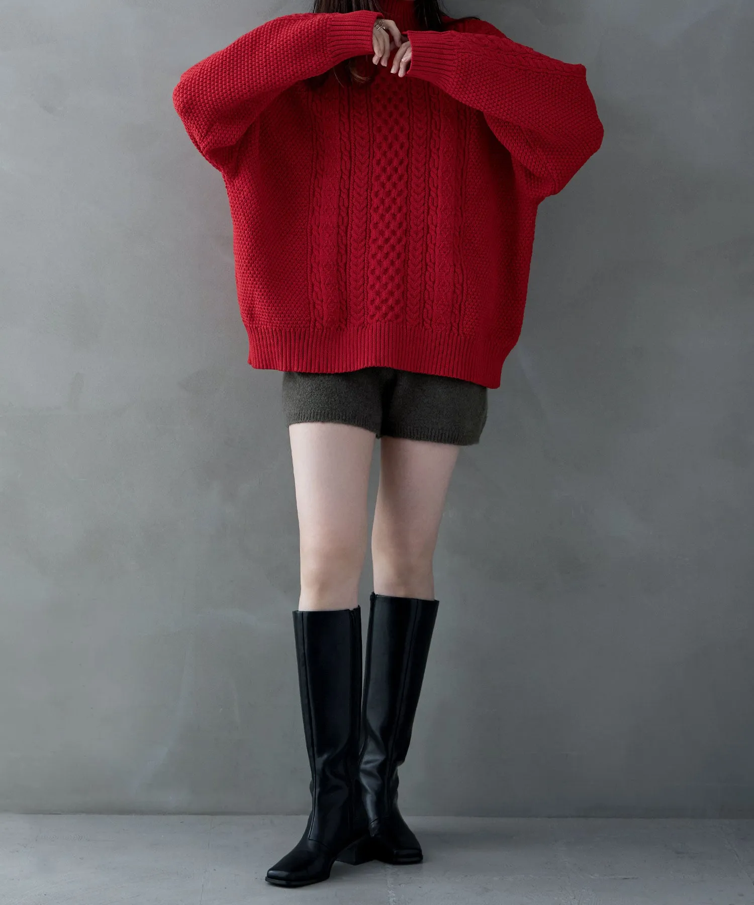 Mohair touch knit shorts