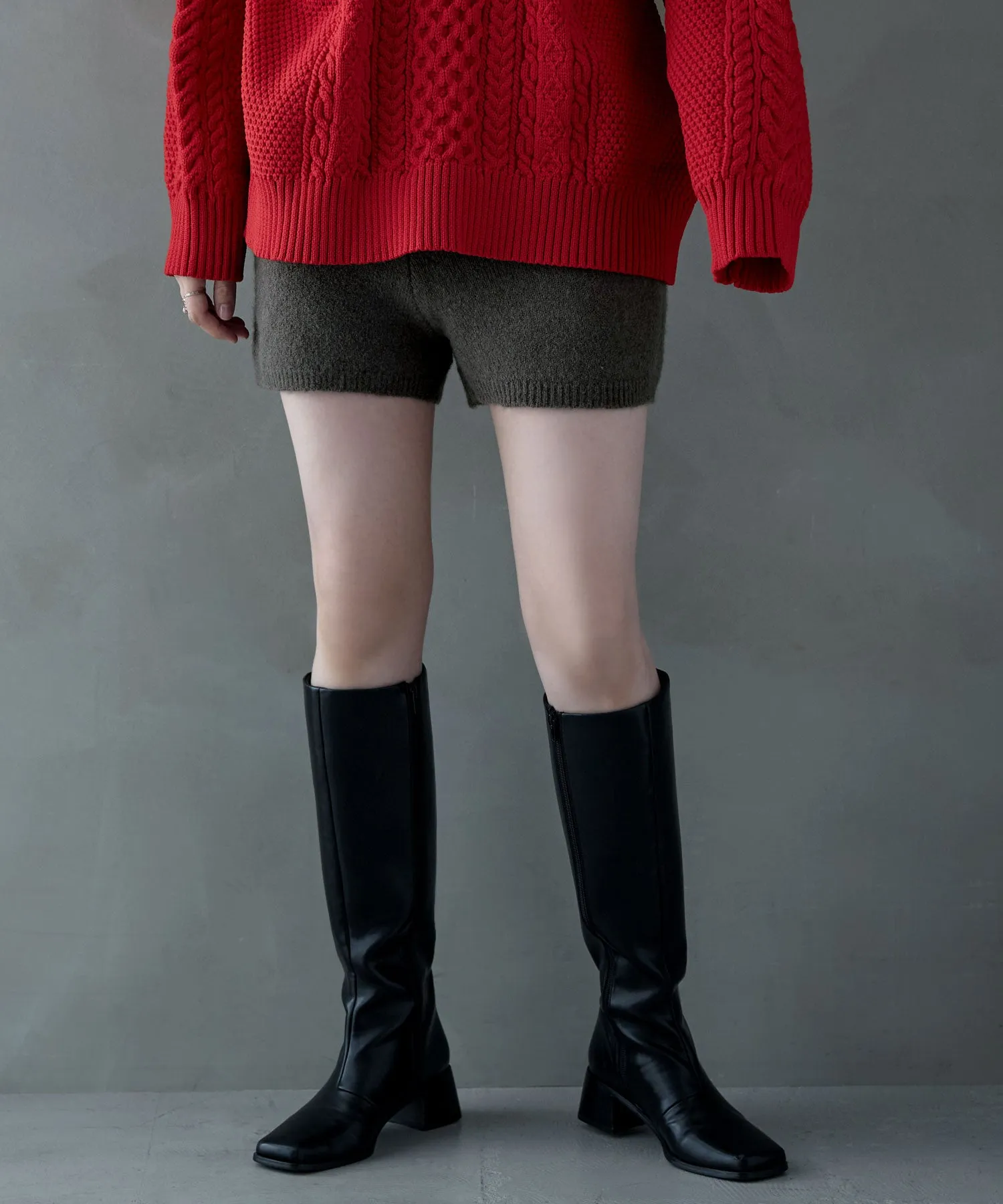 Mohair touch knit shorts