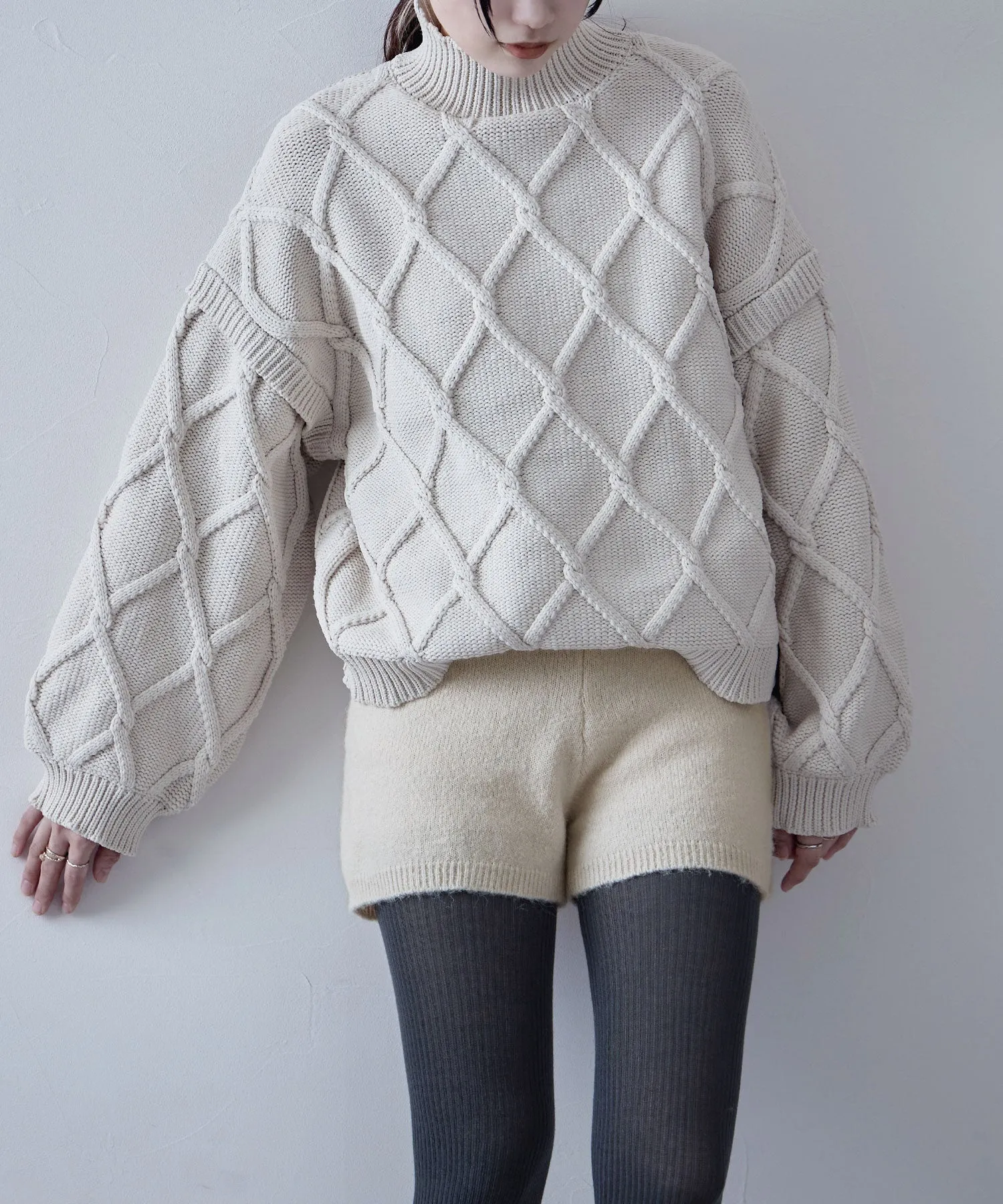 Mohair touch knit shorts