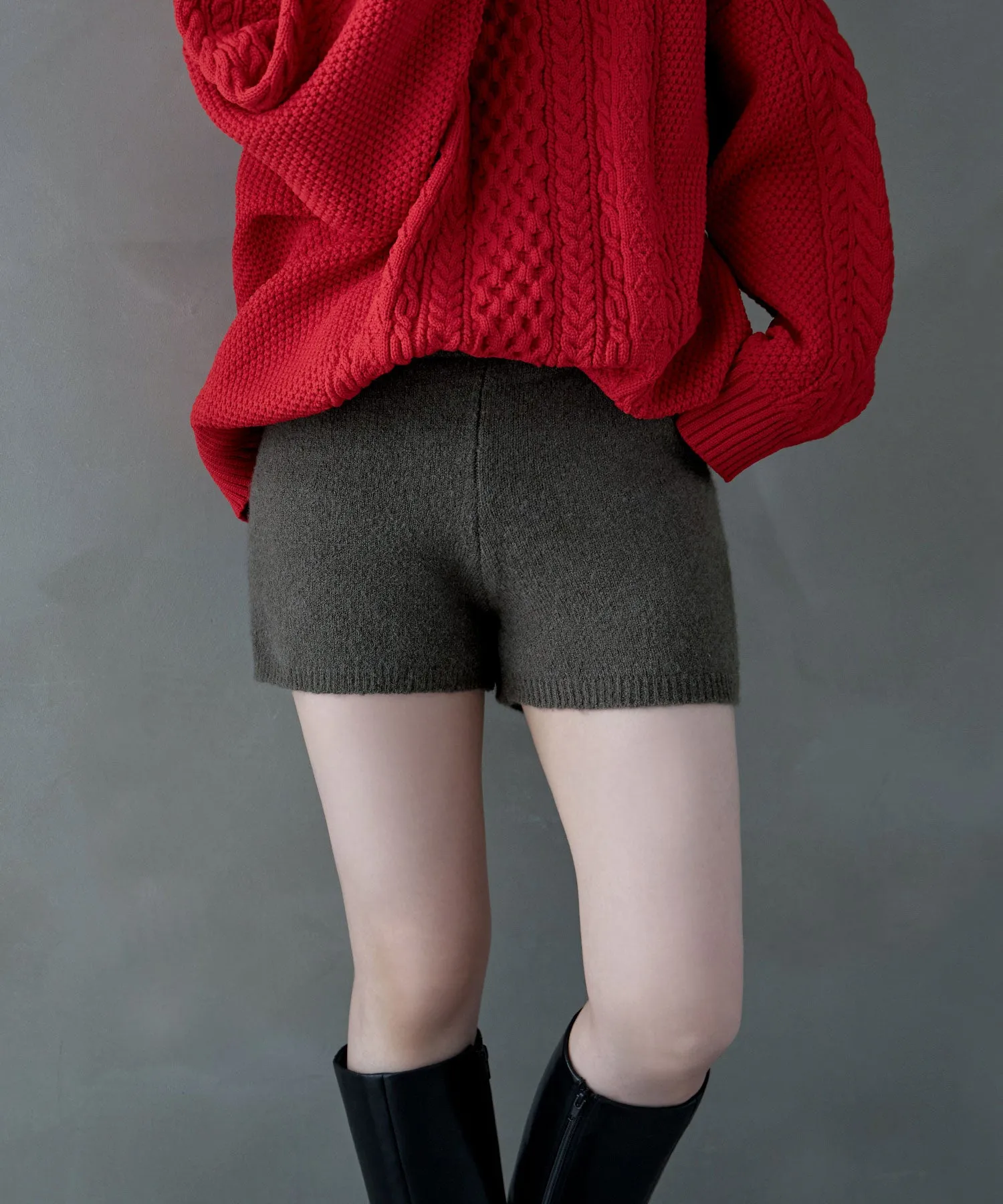 Mohair touch knit shorts