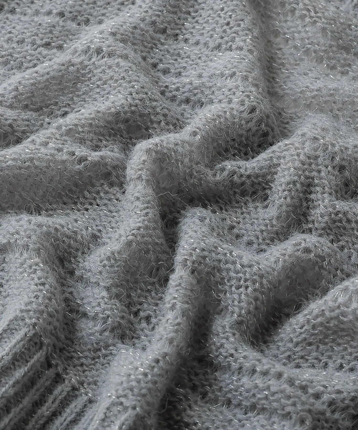 Mohair touch lame sheer short knit