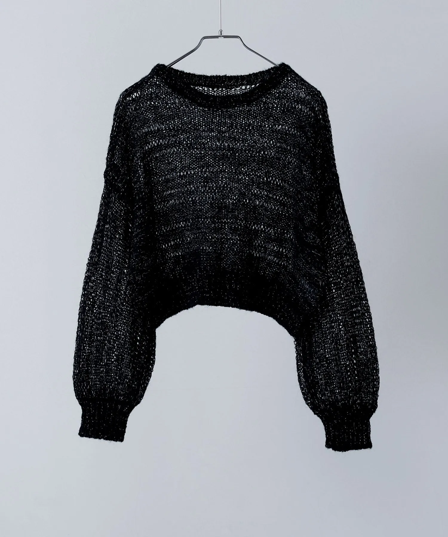 Mohair touch lame sheer short knit