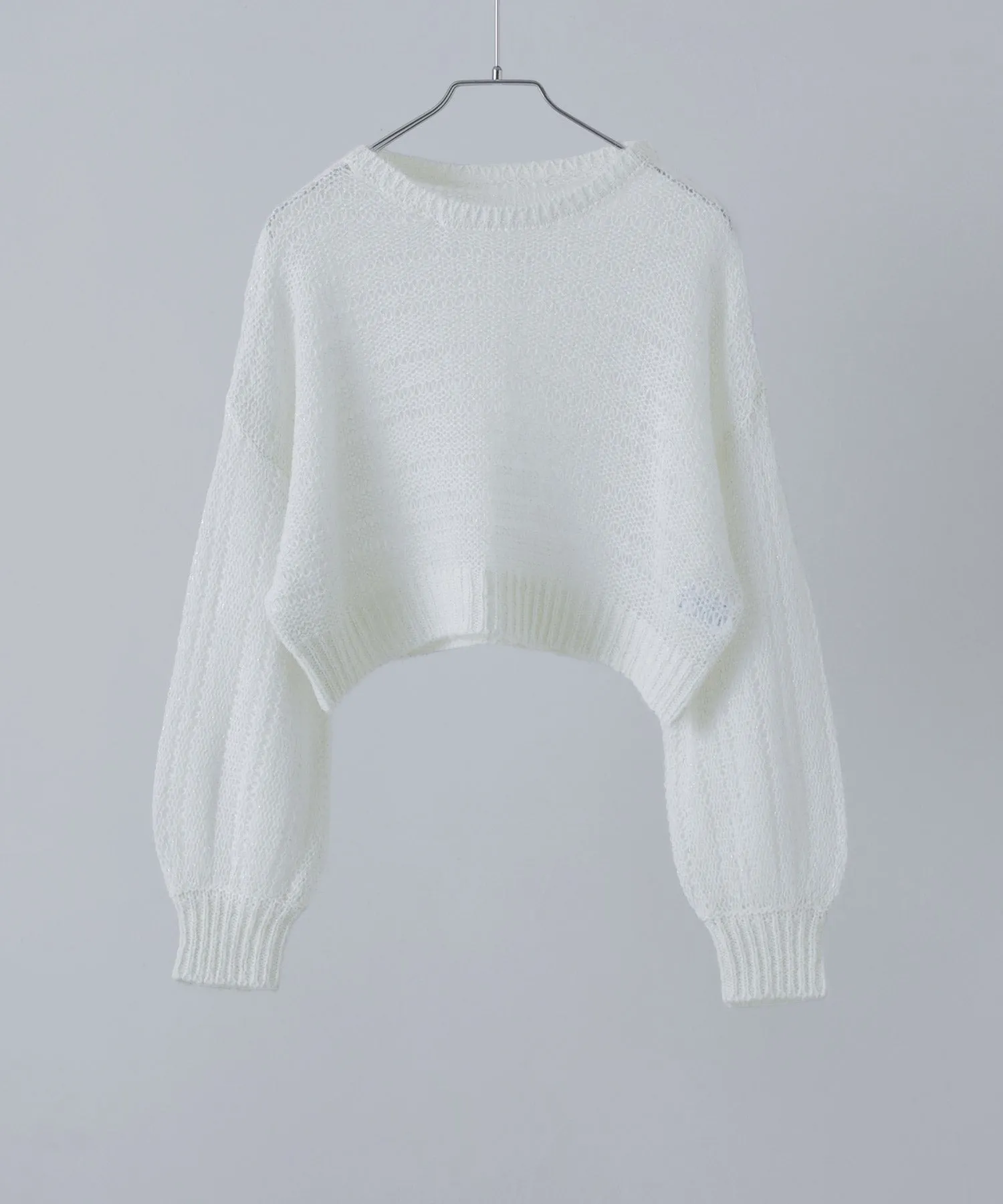 Mohair touch lame sheer short knit