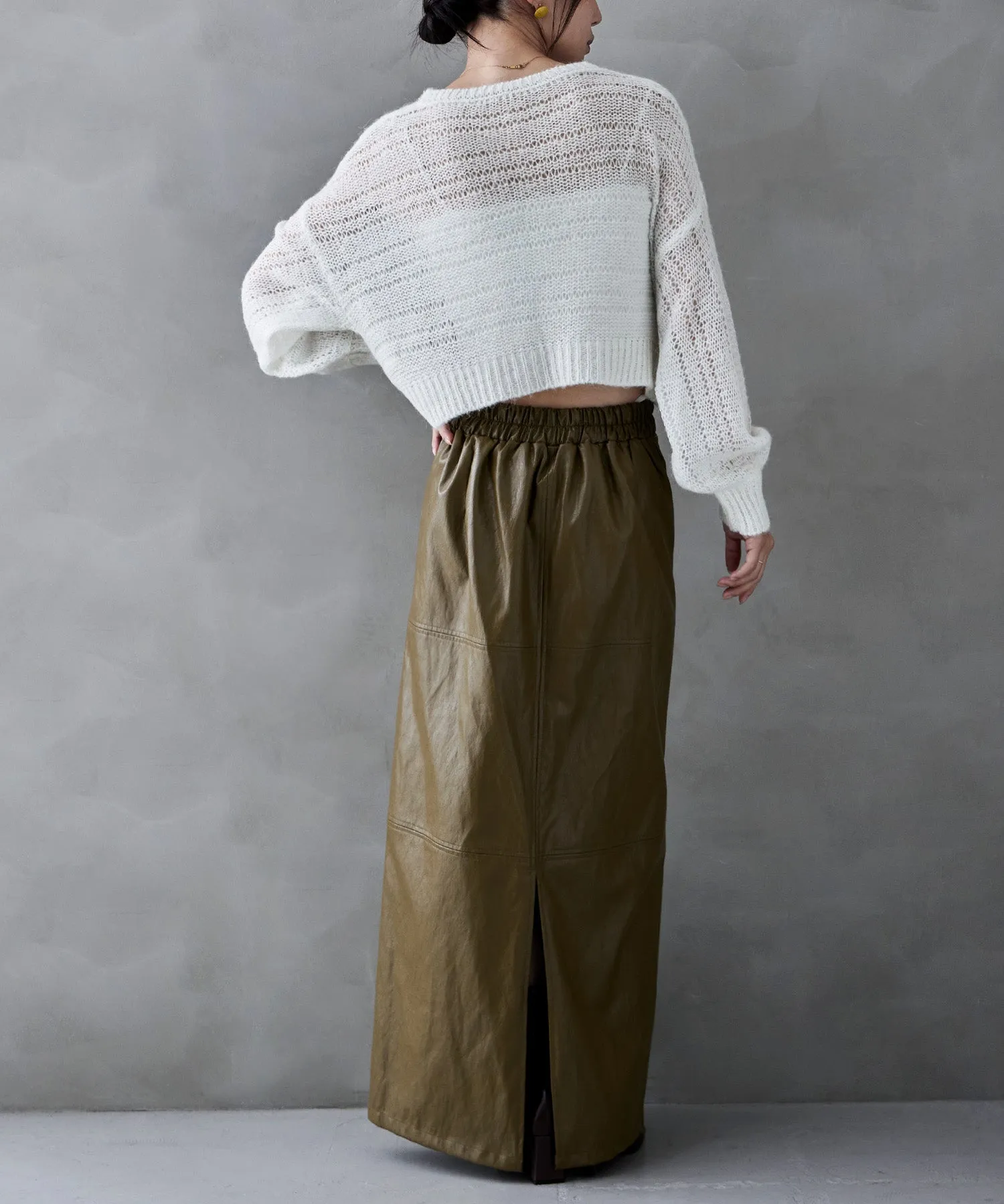 Mohair touch lame sheer short knit