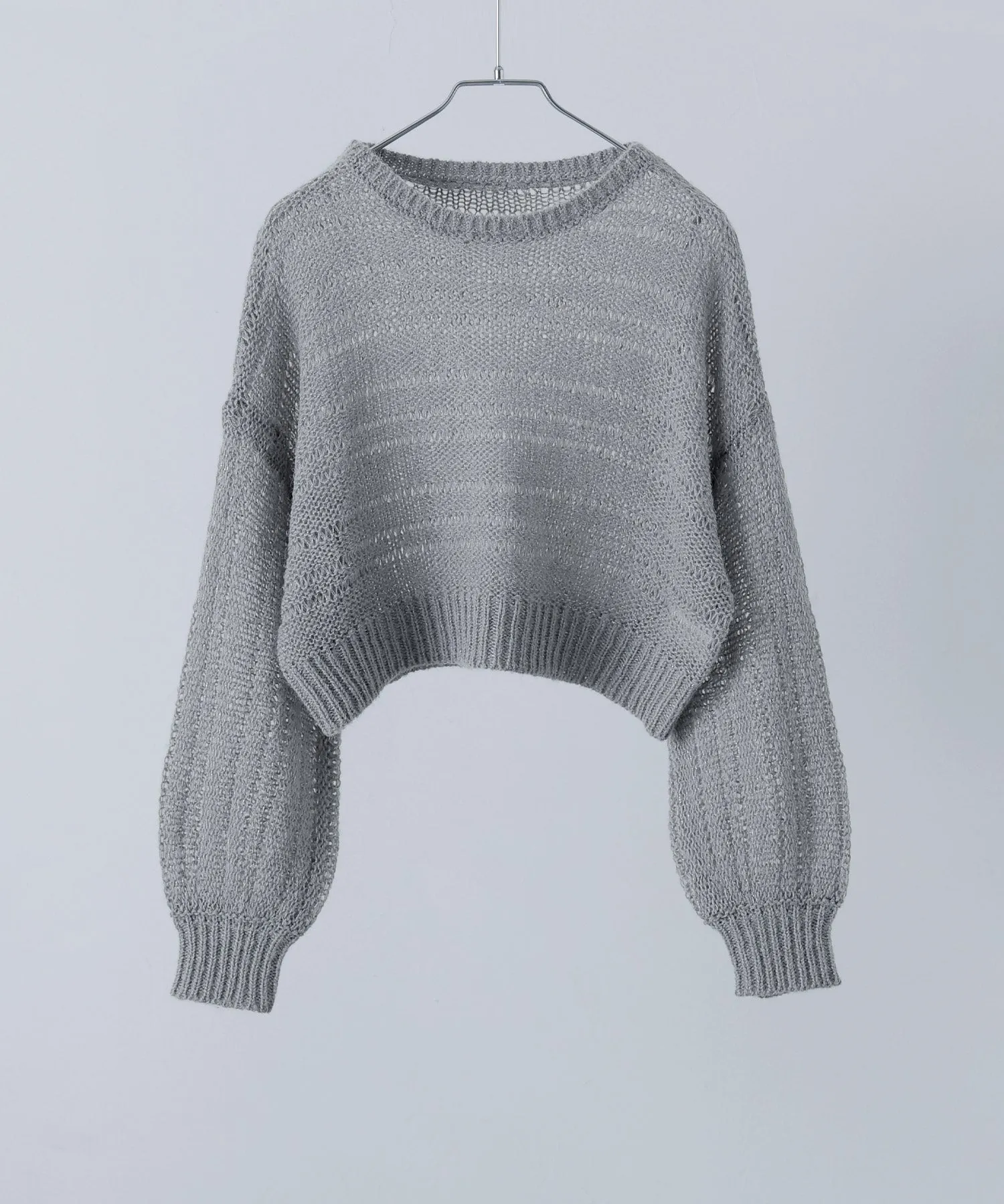 Mohair touch lame sheer short knit