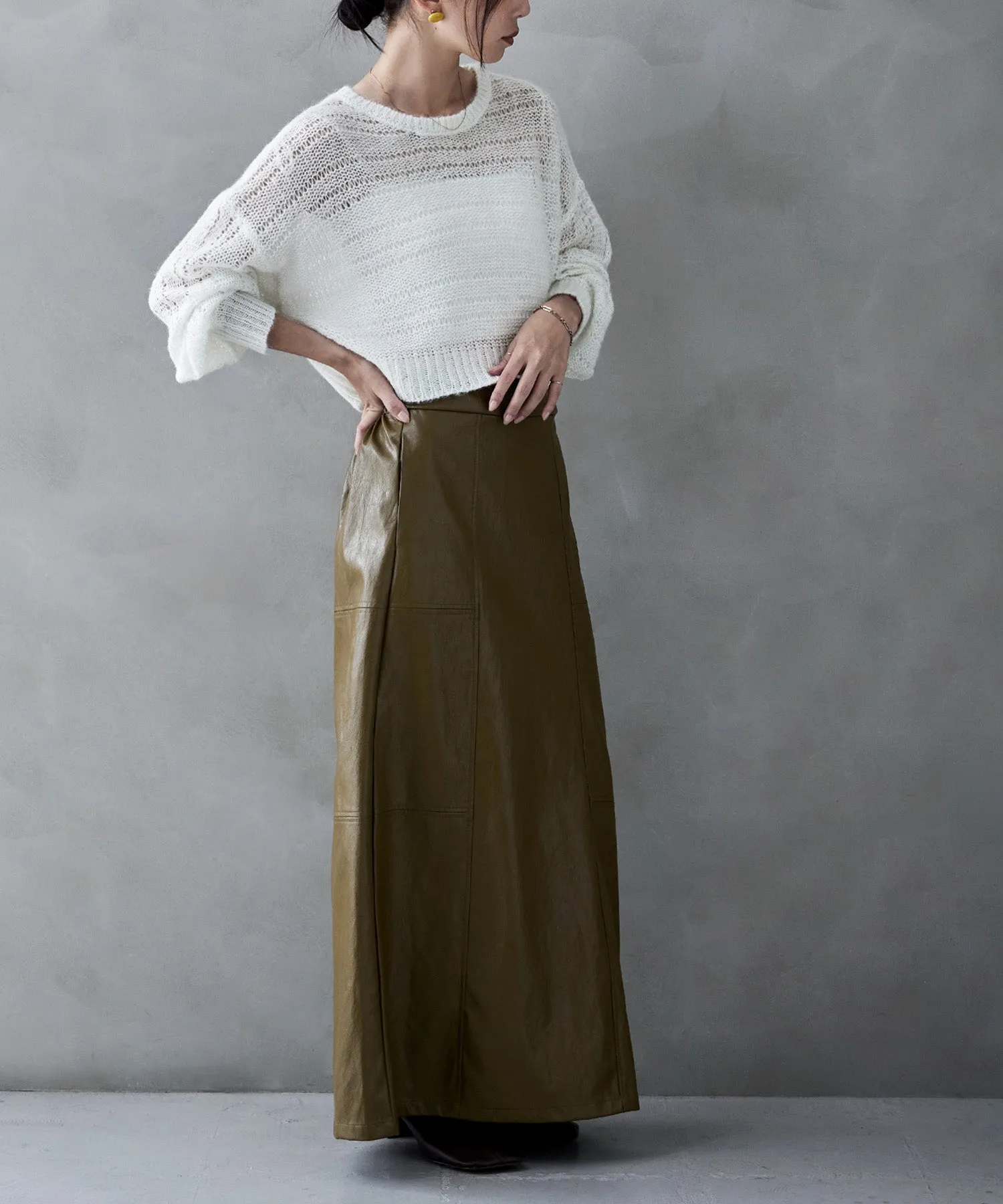 Mohair touch lame sheer short knit
