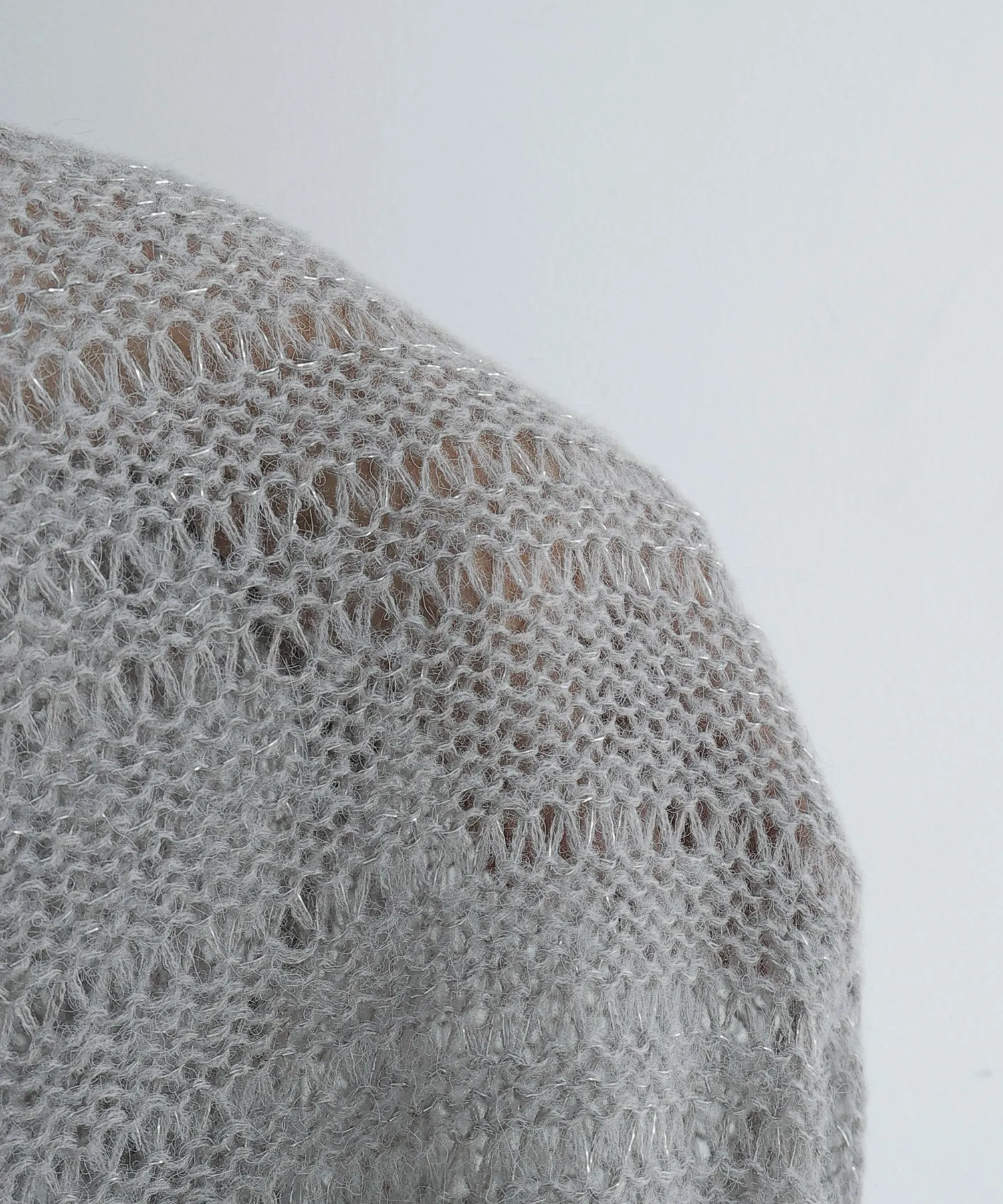 Mohair touch lame sheer short knit