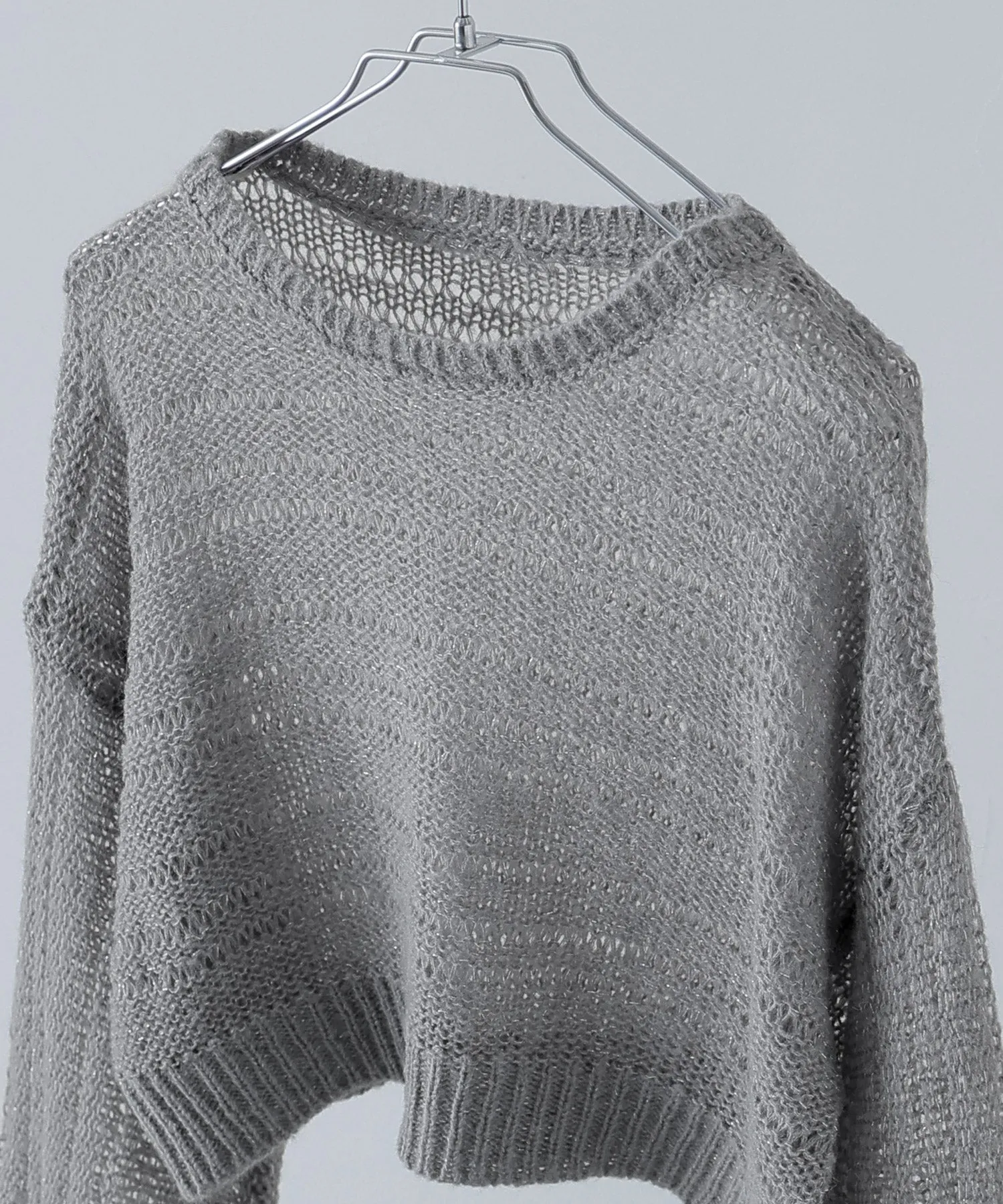 Mohair touch lame sheer short knit