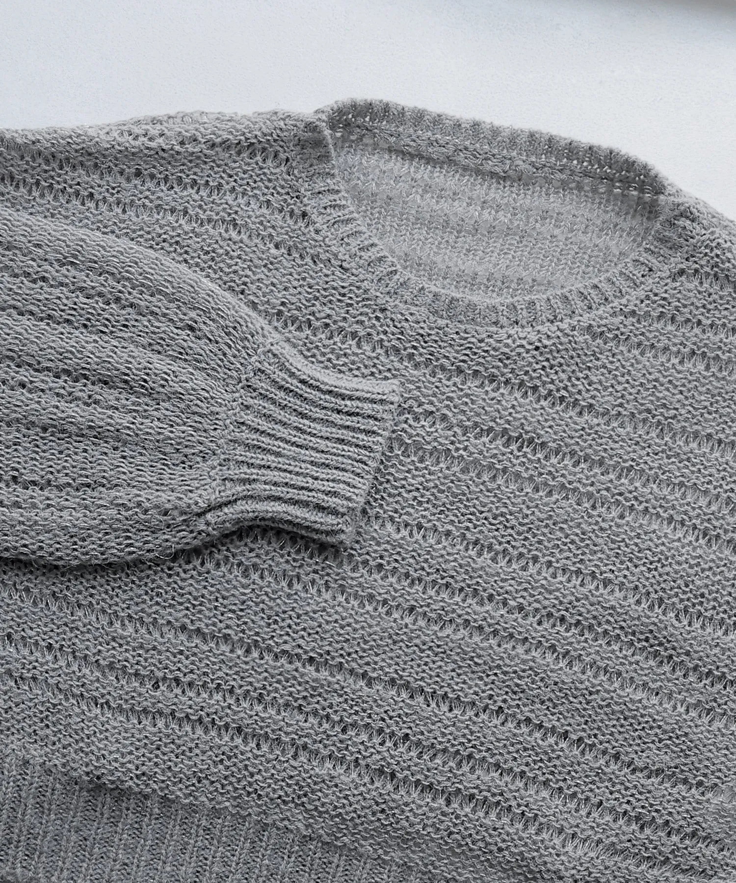 Mohair touch lame sheer short knit