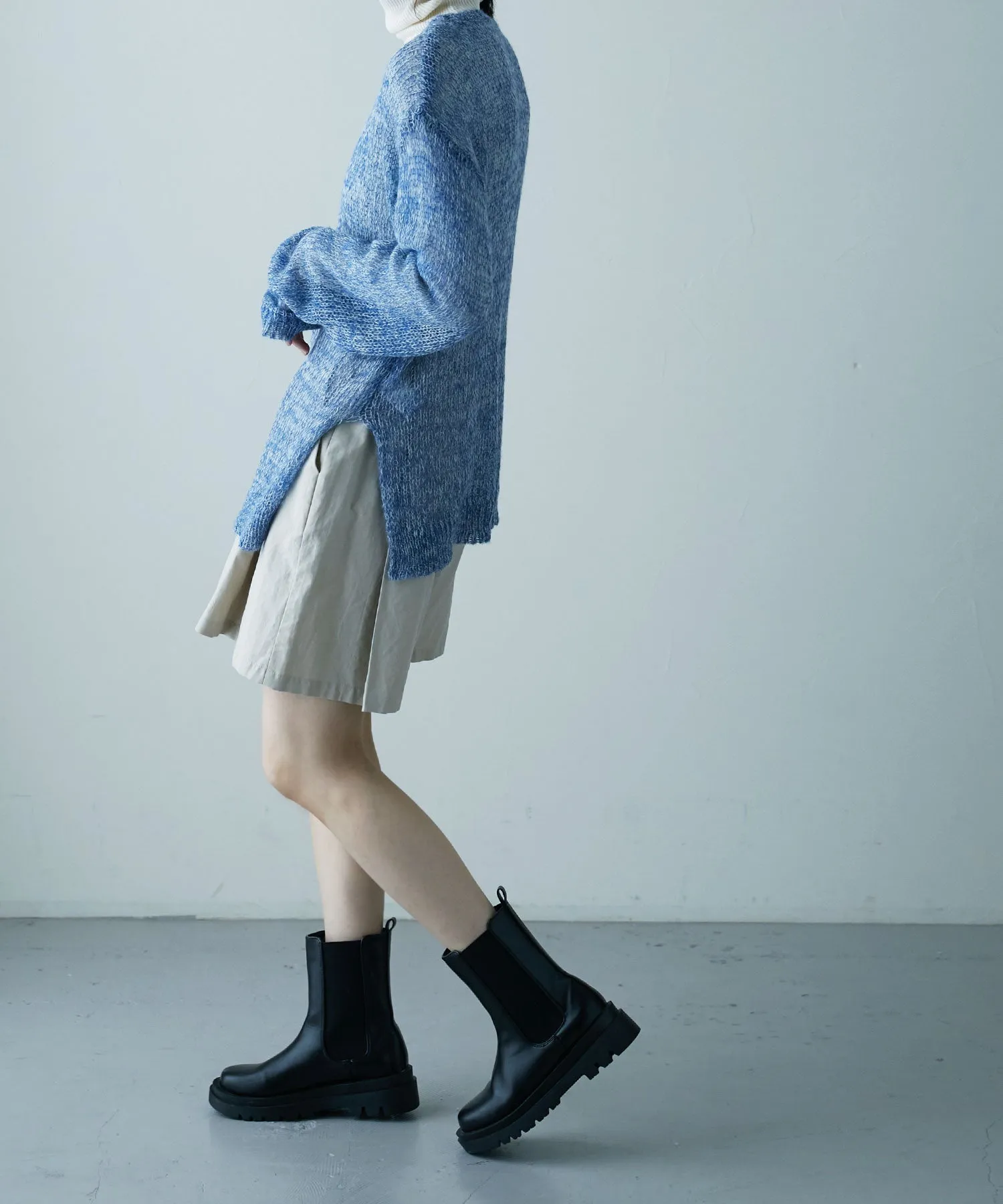 Mohair touch low gauge knit