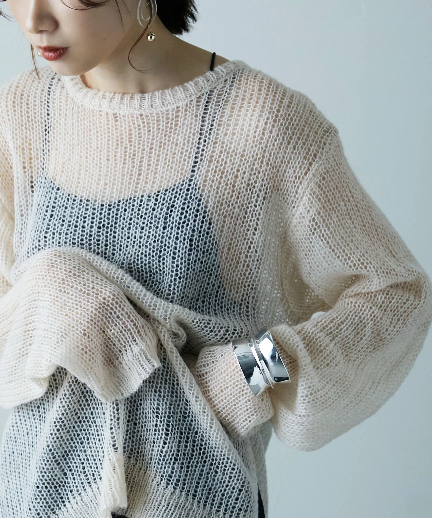 Mohair touch low gauge knit