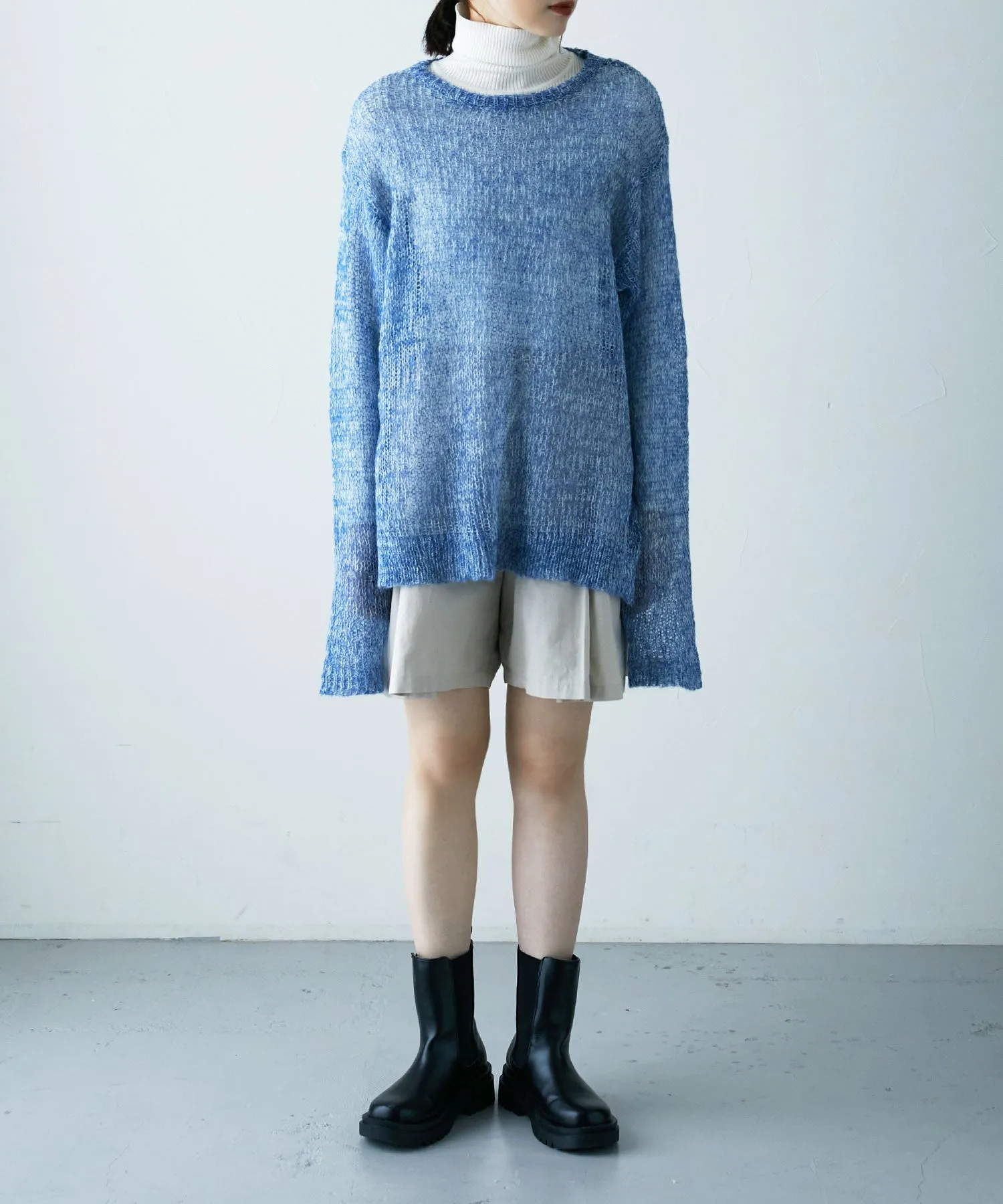 Mohair touch low gauge knit