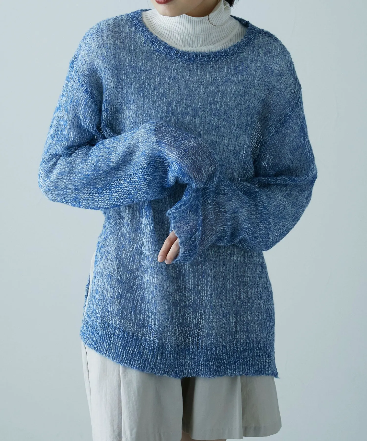 Mohair touch low gauge knit