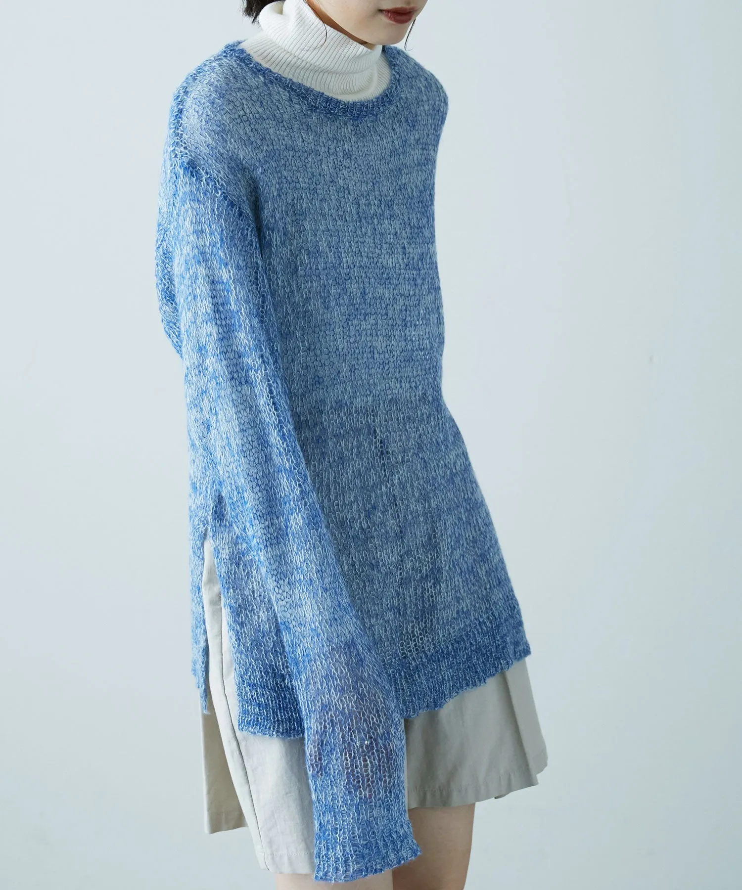Mohair touch low gauge knit